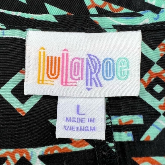 L Black & Green Geometric Boho Kimono Style Shrug Short Sleeve Large - Picture 6 of 7